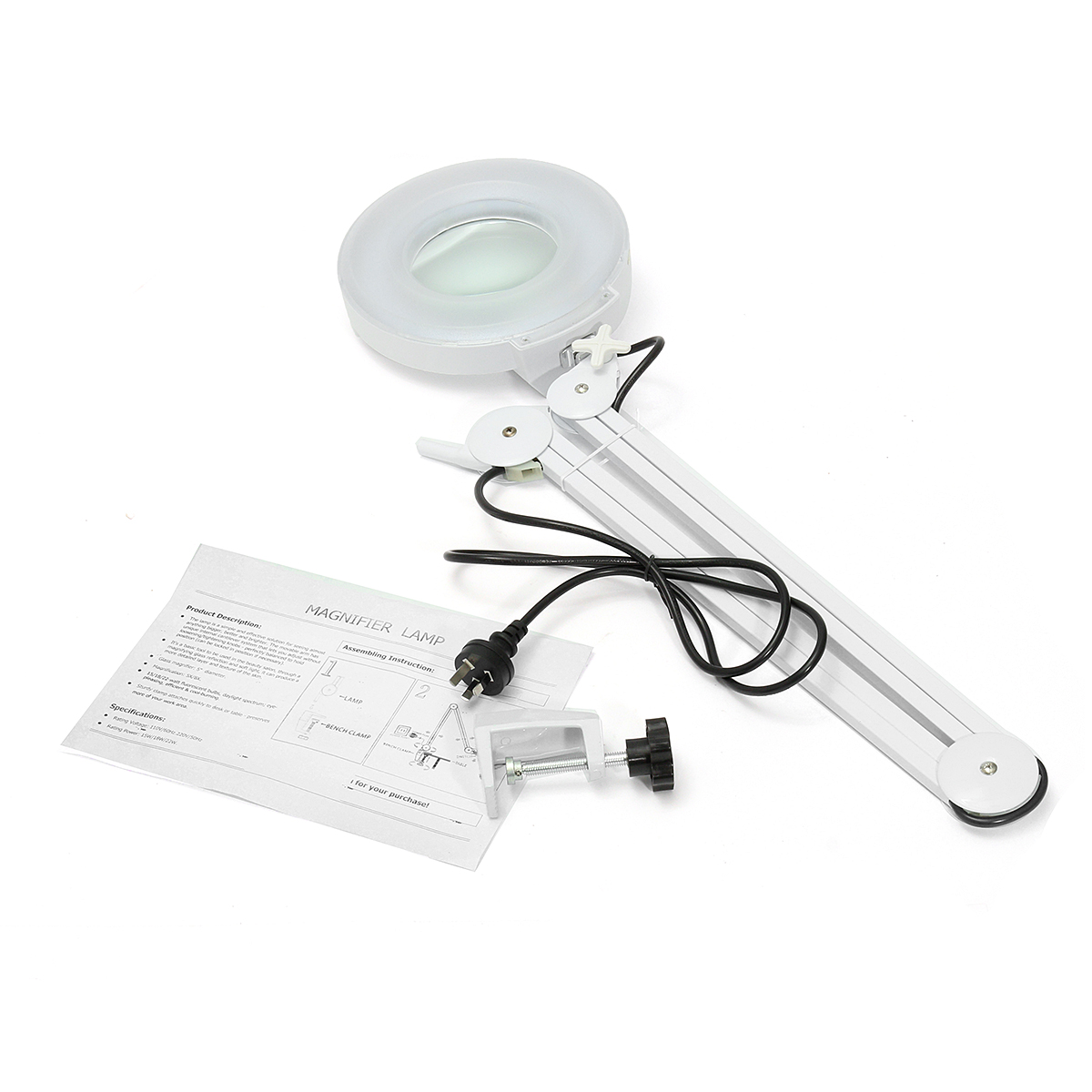 

5X127mm Увеличительное Лампа LED 5 дюймов SMD Диоптрийная лупа Настольный светильник Белый