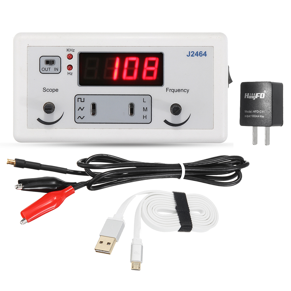 

J2464 Dual Channel 400kHZ Signal Generator Waveform Generation Frequency Meter Sinusoidal Square Wave Frquency Counter