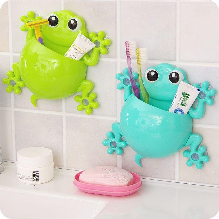 

Animal Frog Силиконовый Держатель зубной щетки Семейный набор Wall Ванная комната