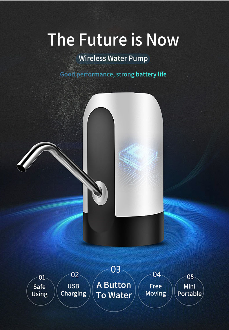 KCASA Electric Charging Water Dispenser USB Charging Water Bottle Pump Dispenser Drinking Water Bottles Suction Unit Faucet Tools Water Pumping Device 5