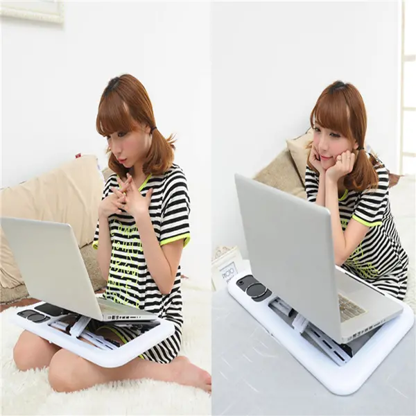 Portable & Adjustable Folding Laptop Table E-Table With Cooling Fans Stand