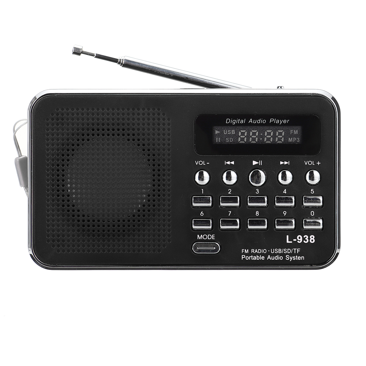 

Portable FM 87.5-108MHZ 4.2V 4Ω Radio TF SD Card AUX Loop Play Speaker MP3 Music Player