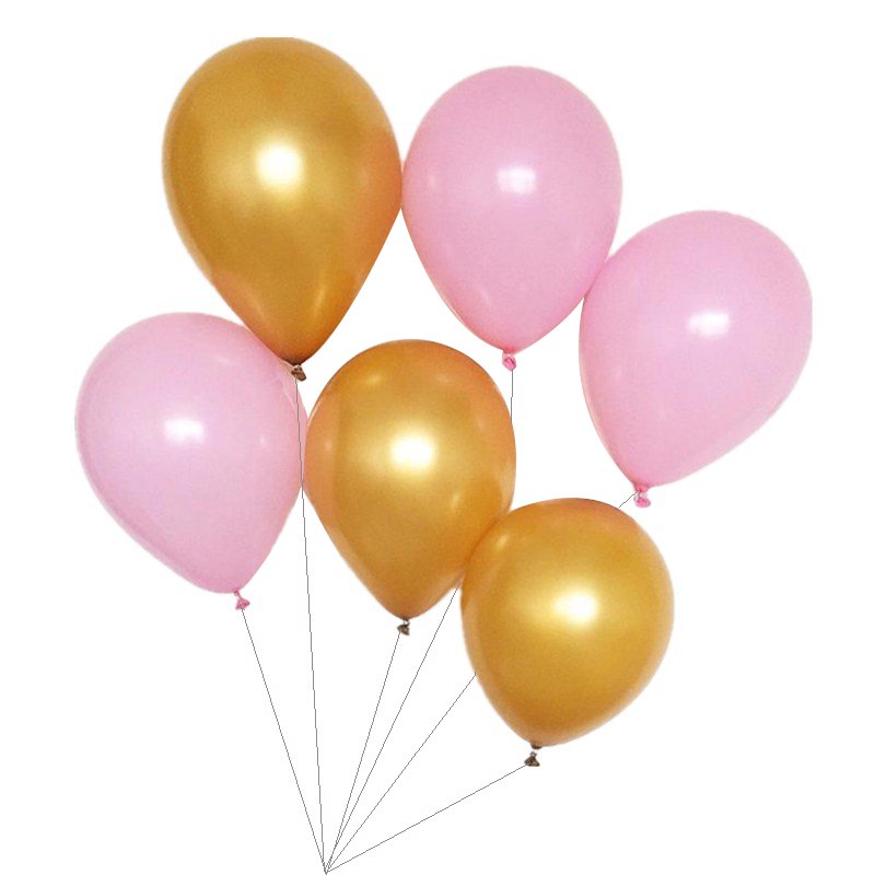 

40Pcs Per Set Pink And Metallic Gold Balloons Helium Quality Party Decoration