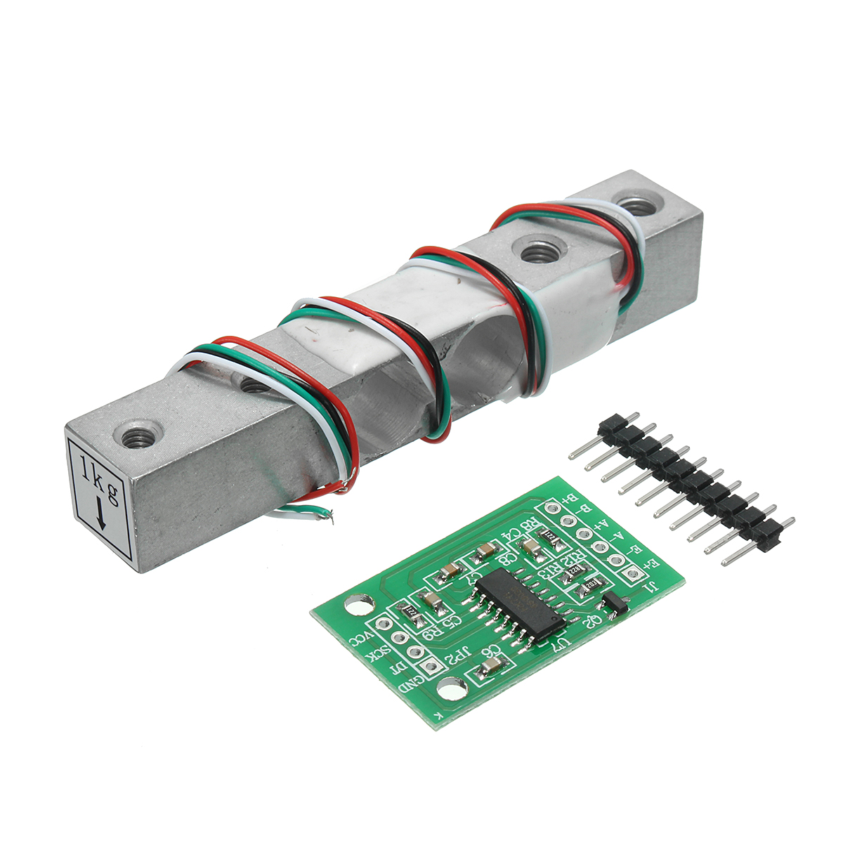 

5pcs HX711 24bit AD Module + 1kg Aluminum Alloy Scale Weighing Sensor Load Cell Kit For Arduino