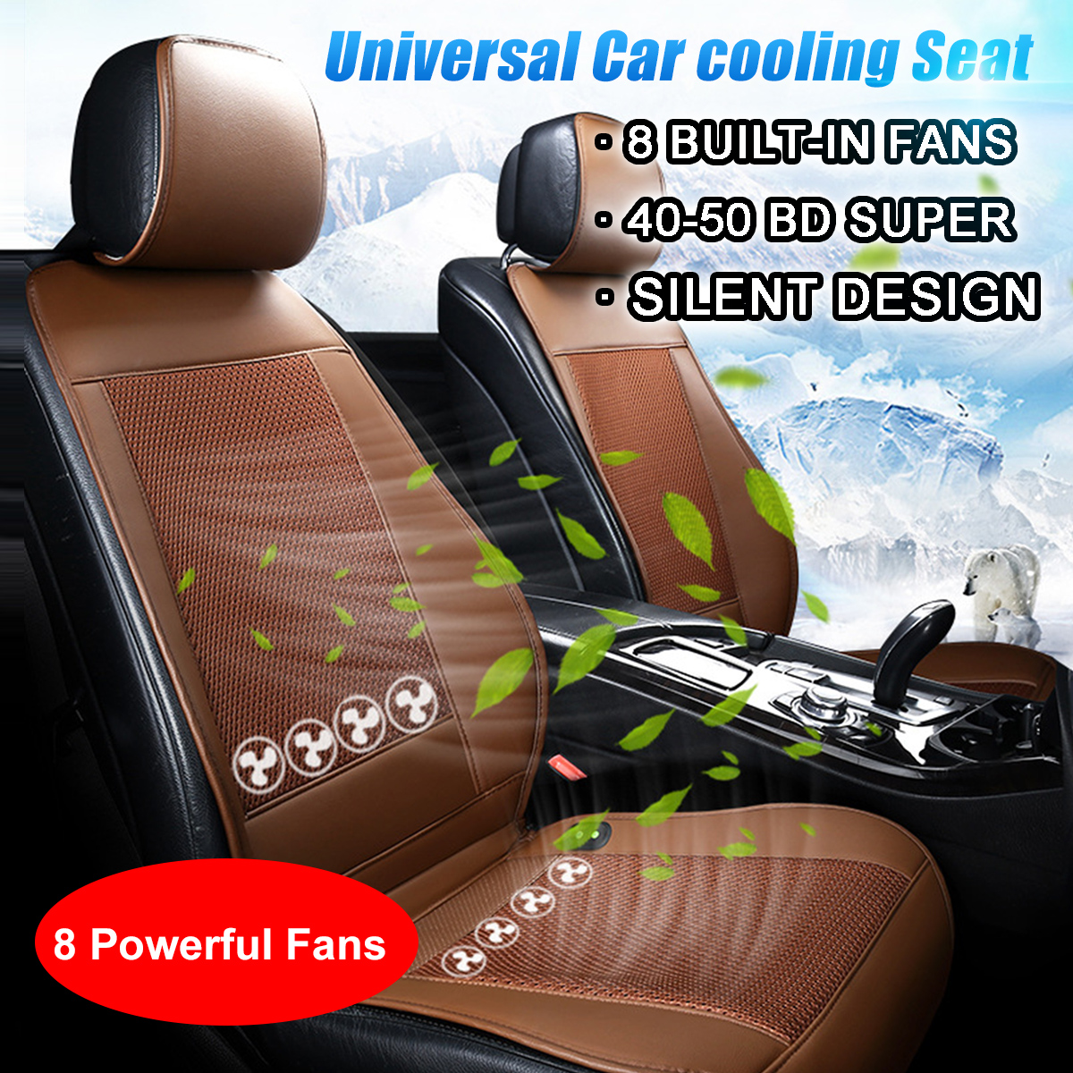 domiluoyoyo 12V Cooling Car Seat， Cushion Cover/Air Ventilated Fan/Conditioned Cooler Pad