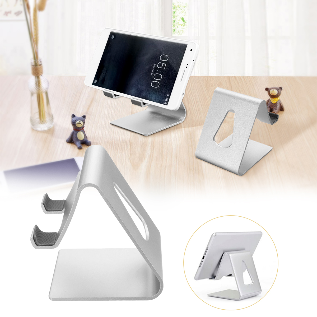 

Universal Aluminium Desktop Phone Stand Lazy Holder Cradle Mount for iPad iPhone Samsung Xiaomi