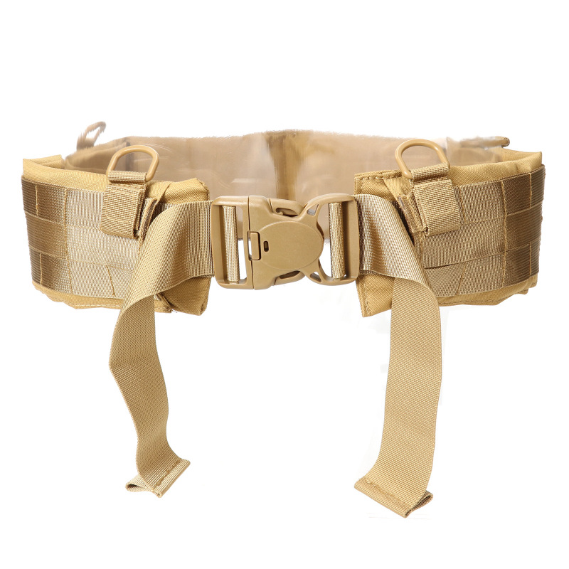 

Khaki Tactical Molle Waist Belt Outdoor Camping Hunting CS Adjustable Soft Padded Belt Army Convenient Combat Girdle