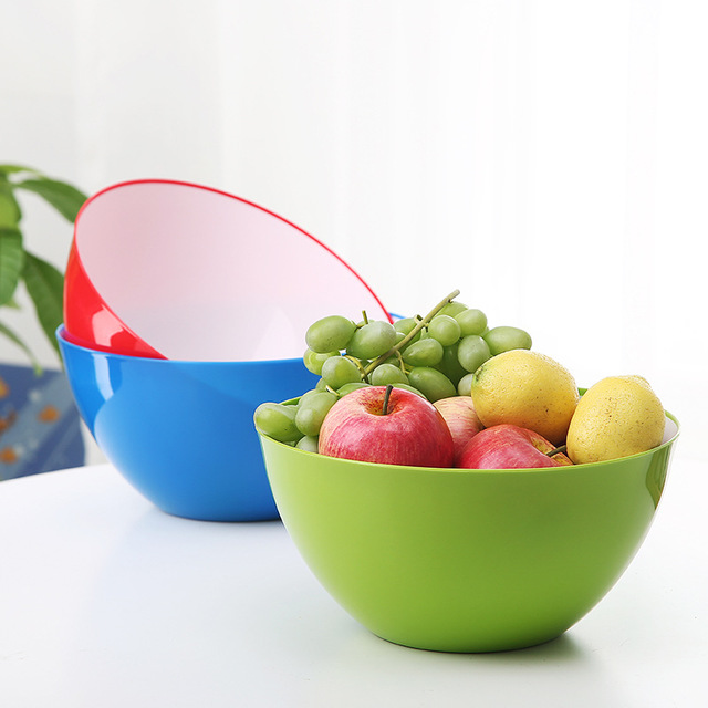 

Creative Fruit Plate Home Rice Soup Bowl Vegetable Fruit Salad Bowl Kitchen Practical Mixing Bowl Plastic Wash Basin