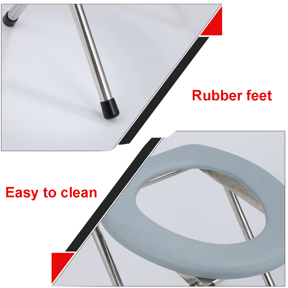 Foldable Medical Bedside Commode Chair Potty Iron For Elderly Gravida 8