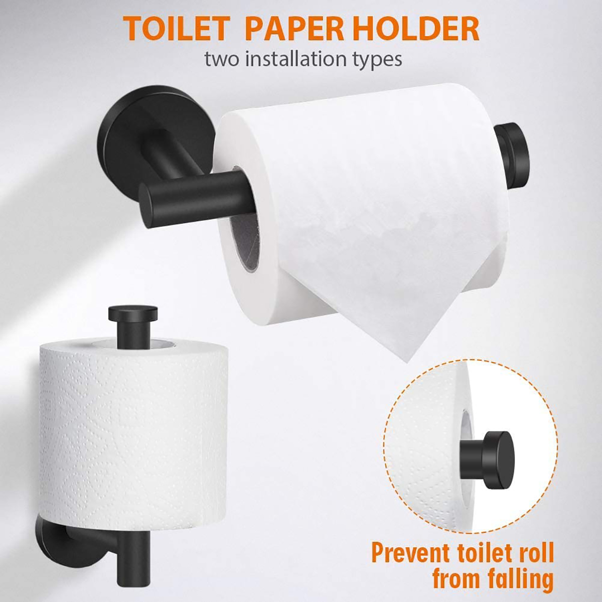Towel Rack 304 Stainless Steel Toilet Paper Roll Holder Shelf Bathroom Washroom 3