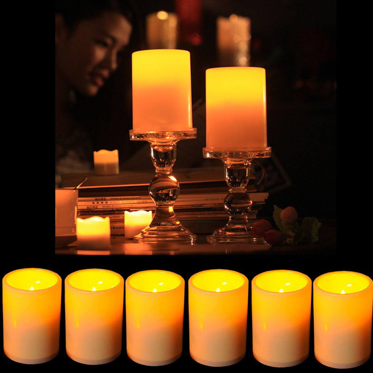 

Battery Powered Flameless LED Table Lamp Candle Flickering Tea Light Christmas Wedding Home Decor