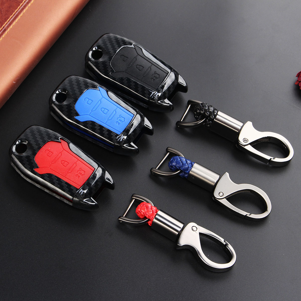 

Plastic and Rubber Car Key Case Bag Protector Cover Remote Control Fob for Ford F-150 F-250 F-350 Explorer Ranger