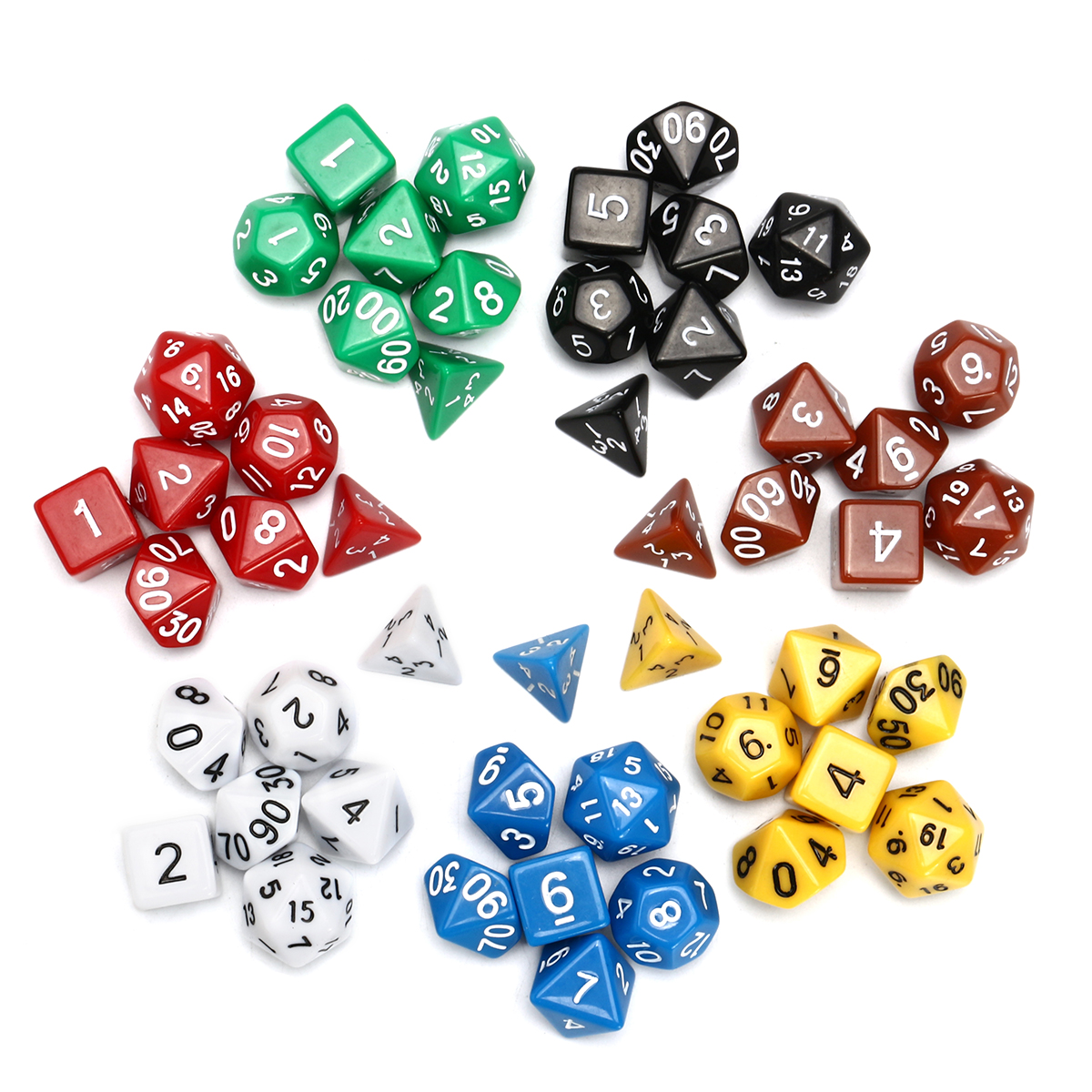 

7 Set 49Pcs Polyhedral TRPG Game Dungeons And Dragons Dice DnD RPG With Bag