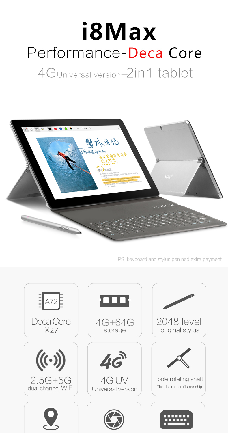 Original Box VOYO i8 Max MT6797X X27 Deca Core 4G RAM 64 ROM 10.1 Inch Dual 4G Android 7.1 Tablet 19