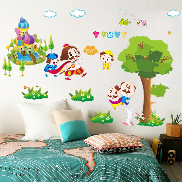 

Kindergarten Wall Decoration Stickers Children's Room Bedside Layout Cartoon Wall Stickers Emperor's New SF078