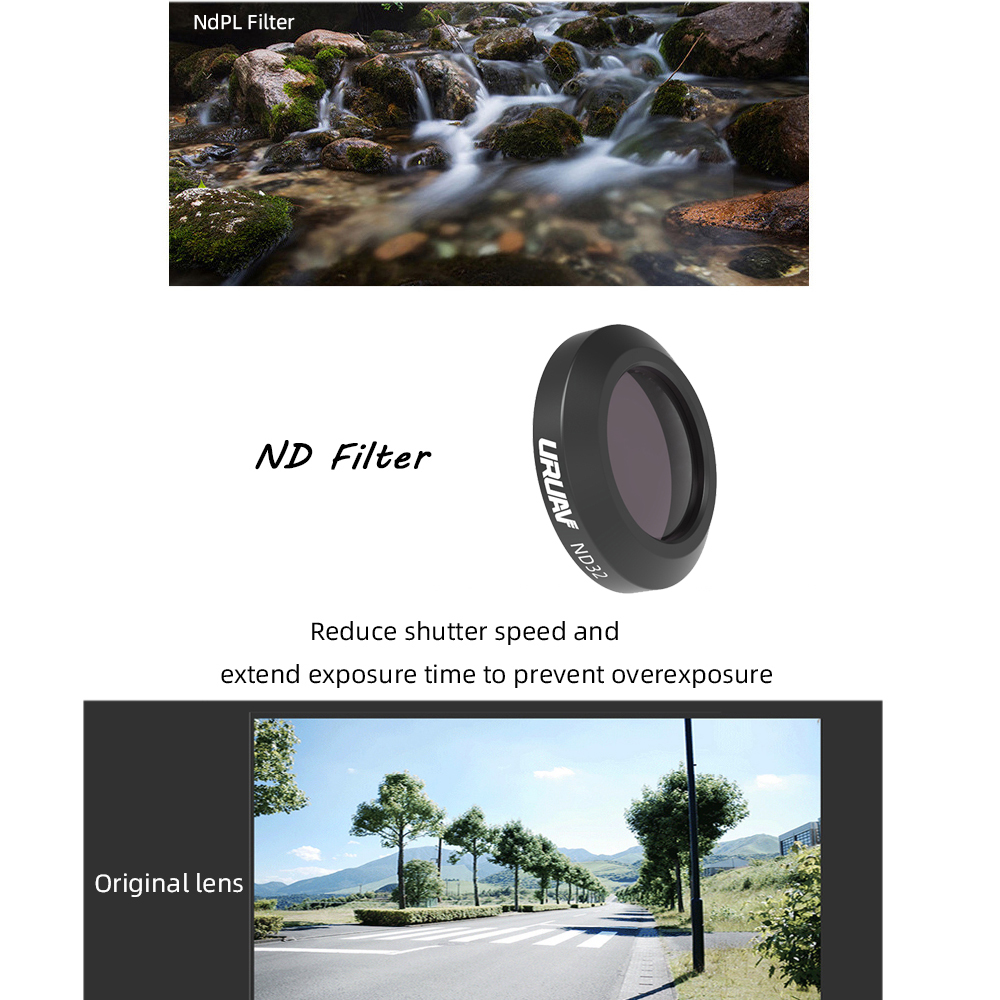 URUAV ND CPL NDPL Camera Lens Filter Combo For Naked Gopro 