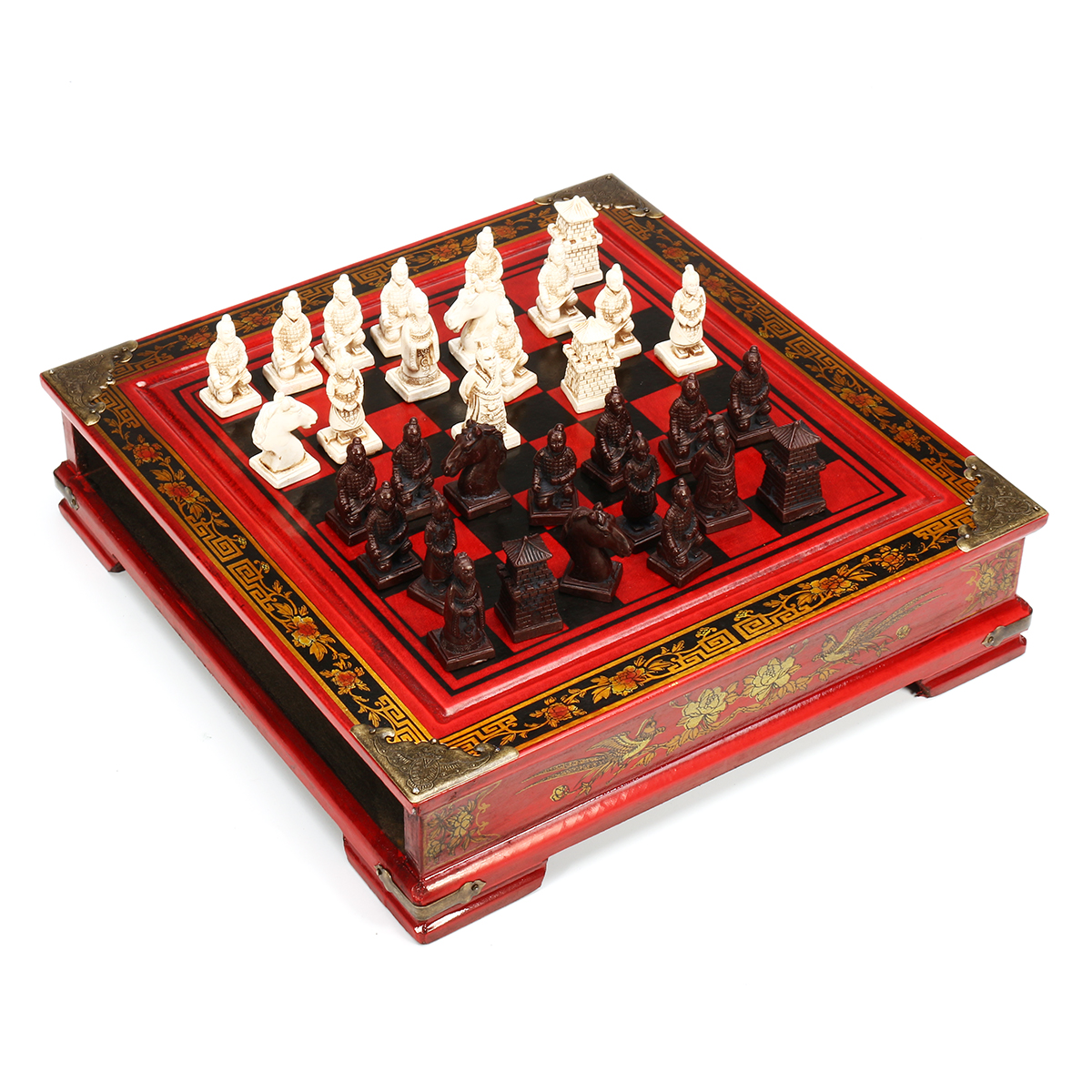 

Vintage Wooden Chinese Chess Board Table Game Set Pieces Gift Toy Collectibles