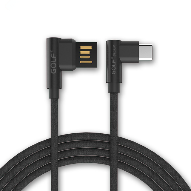 

Golf 90 Degree Reversible Type-C 2.4A Charging Phone Cable for Oneplus 5t 6 Mi A1 Note 3 S8