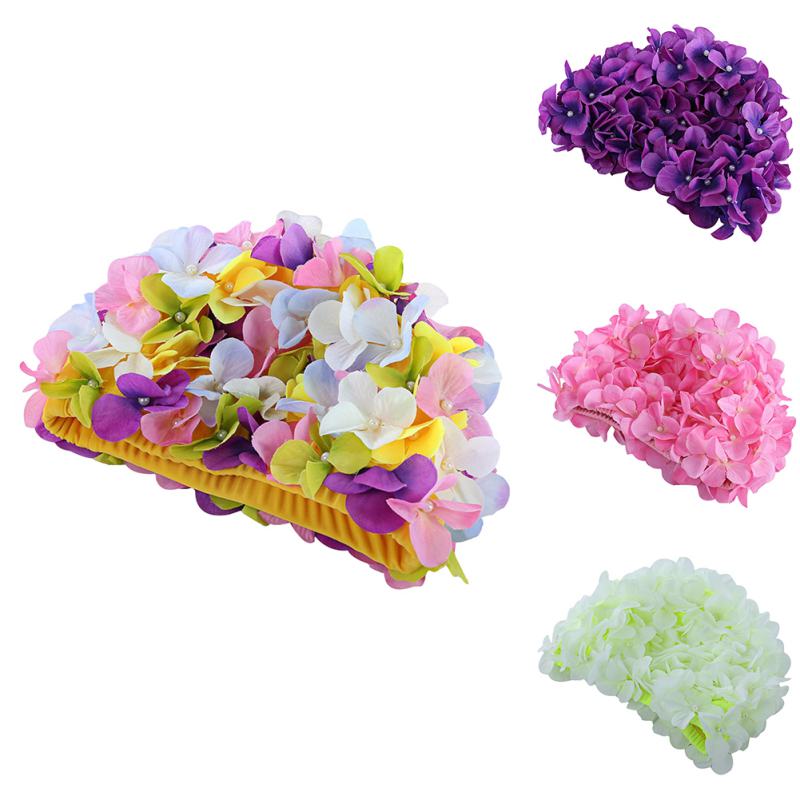 

Цветы Дизайн Cap Деликатные персонализированные трехмерные лепестковые плавательные шапки для длинных Волосы Продажа