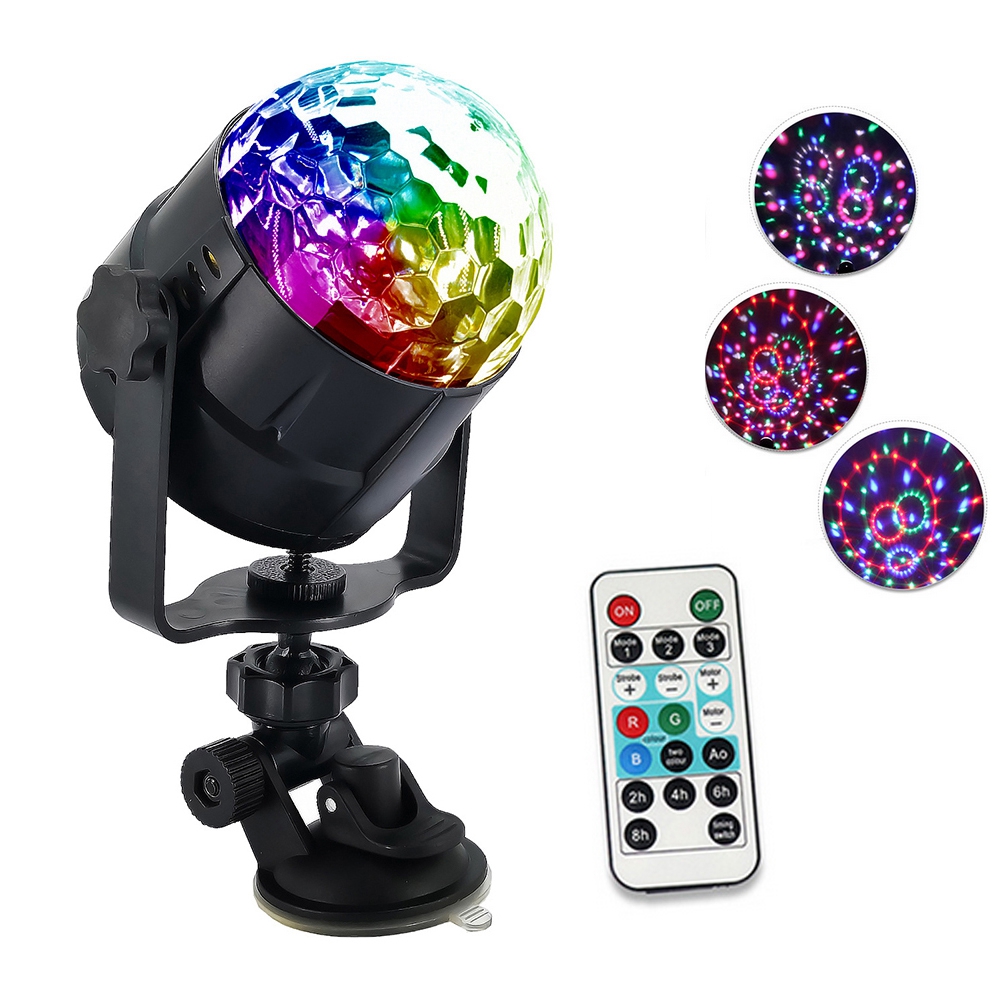 

6 Colors USB DC5V 6W LED Magic Ball Stage Light Sound Activated Remote Control Projector Lamp for Car Room Club DJ Disco
