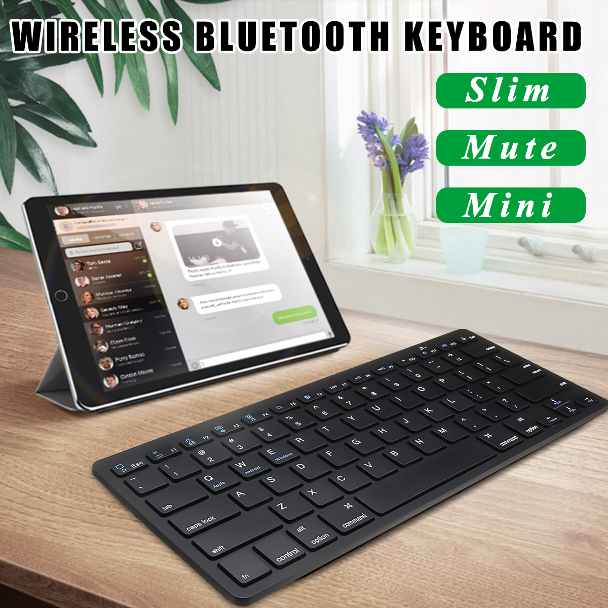 Wirelss bluetooth 3.0 Keyboard For iPhone iPad Macbook Samsung Tablet PC iOS Android Devices 10