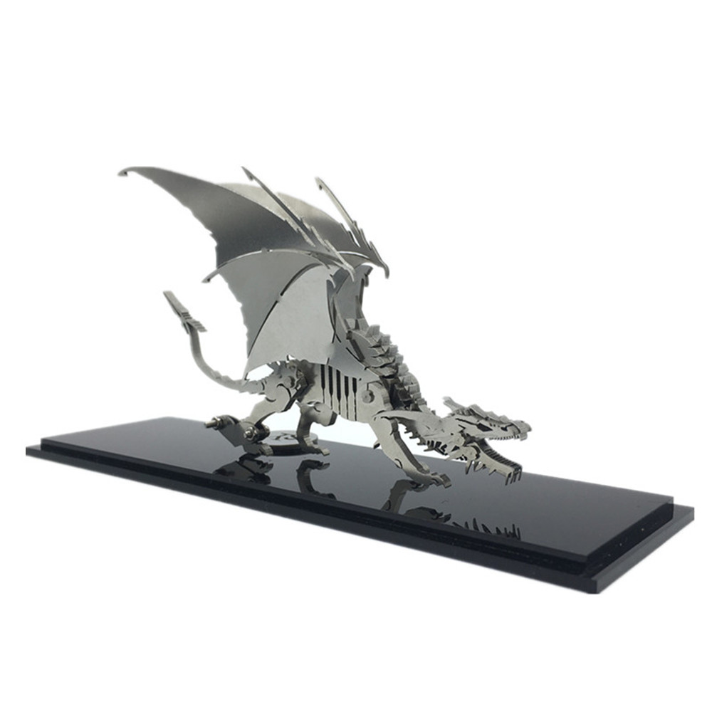 

Steel Warcraft 3D Puzzle DIY Assembly Dinosaur Toys DIY Stainless Steel Model Building Decor 13*4.5*11.7cm