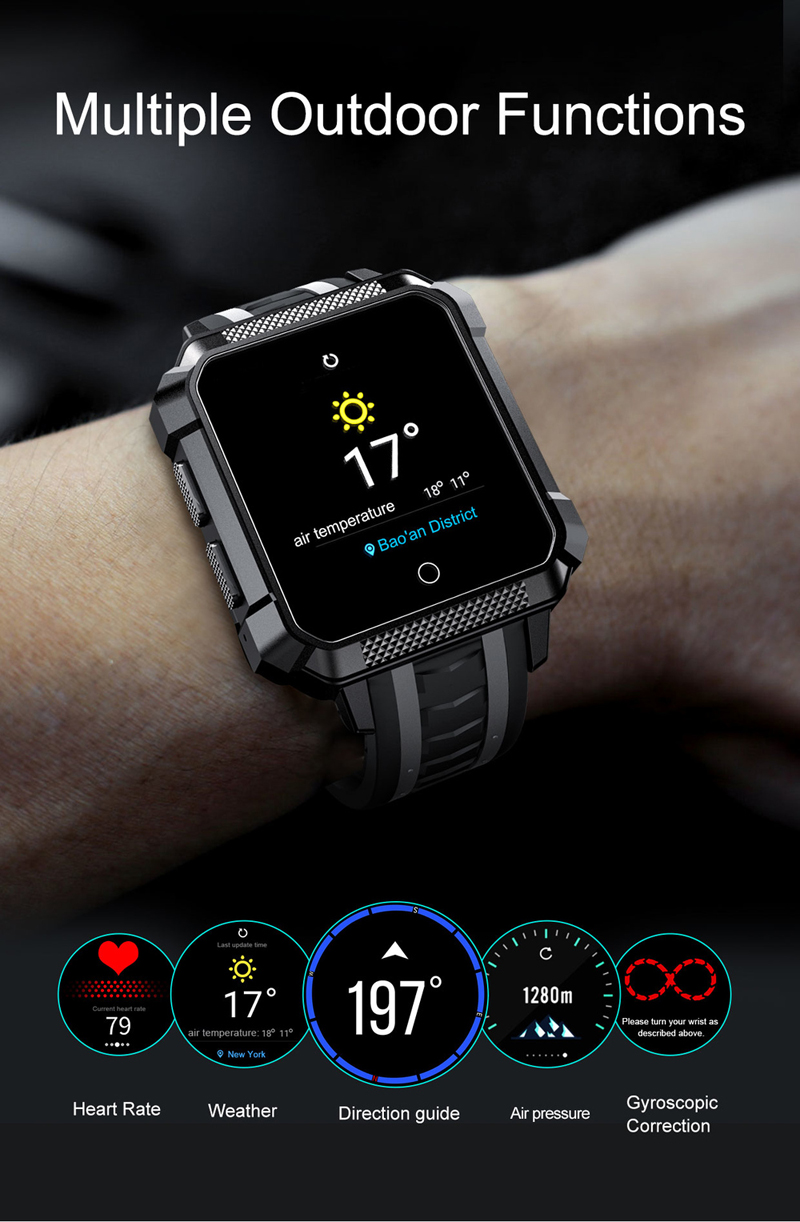 LOKMAT H7 4G 1+8G GPS Watch Phone LCD Color Screen Waterproof Smart Watch Fitness Exercise Bracelet 26