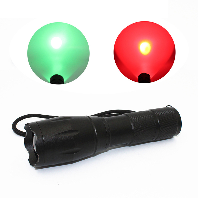

XANES A100 Q5 Red Light / R5 Green Light 1200LM Zoomable Long-range Outdoor Sports Hunting Searching Flashlight