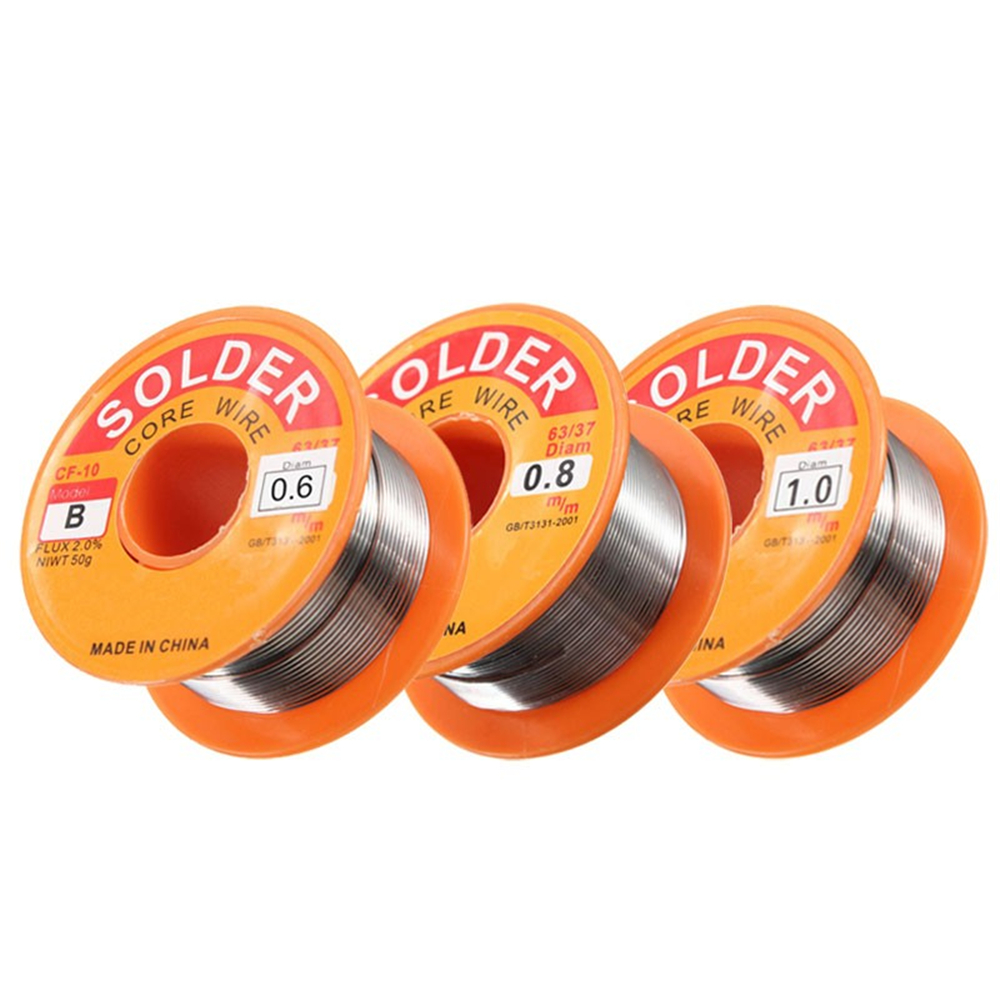 

50g 0.5/0.6/0.8/1.0mm 63/37 FLUX 2.0% 45FT Tin Lead Tin Wire Melt Rosin Core Solder Soldering Wire Roll