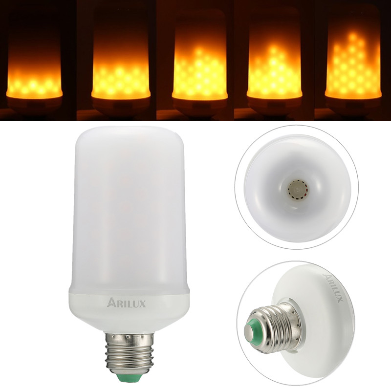 

ARILUX® E27 4W SMD2835 1595K Two Modes Warm White 99LEDs Flicker Flame Corn Light Bulb AC85-265V