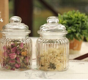 

Transparent Glass Tea Sealed Storage Tank Dried Fruit Tea Flower Pot Candy Food Sealed Cans Creative Seasoning Jar