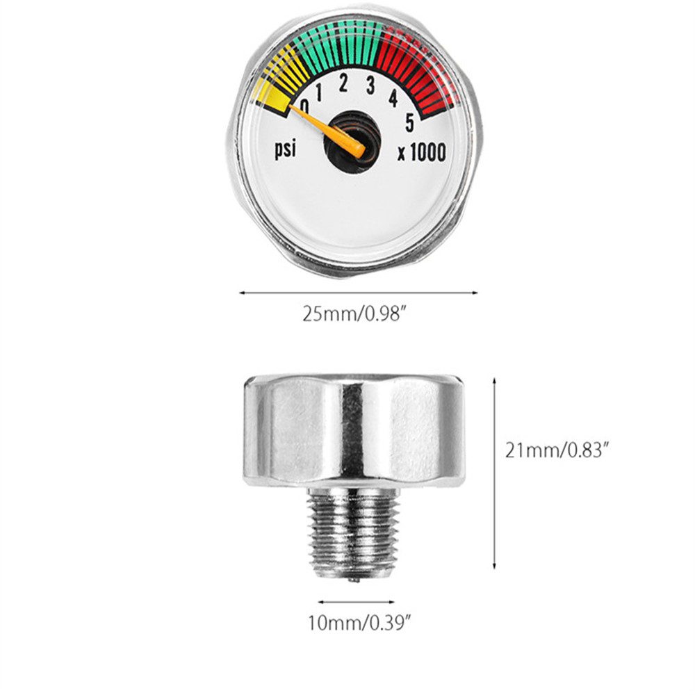 threads mini paintball air CO2 tank pressure gauge.