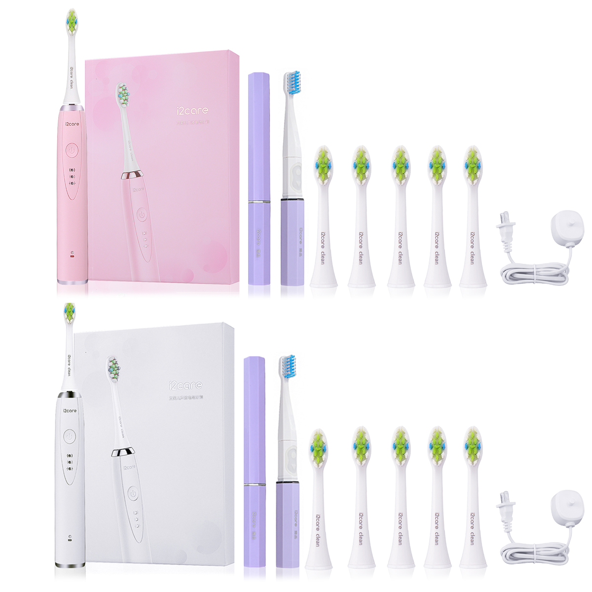 

i2care Electric Sonic Toothbrush Set Li-Ion Battery Recharge