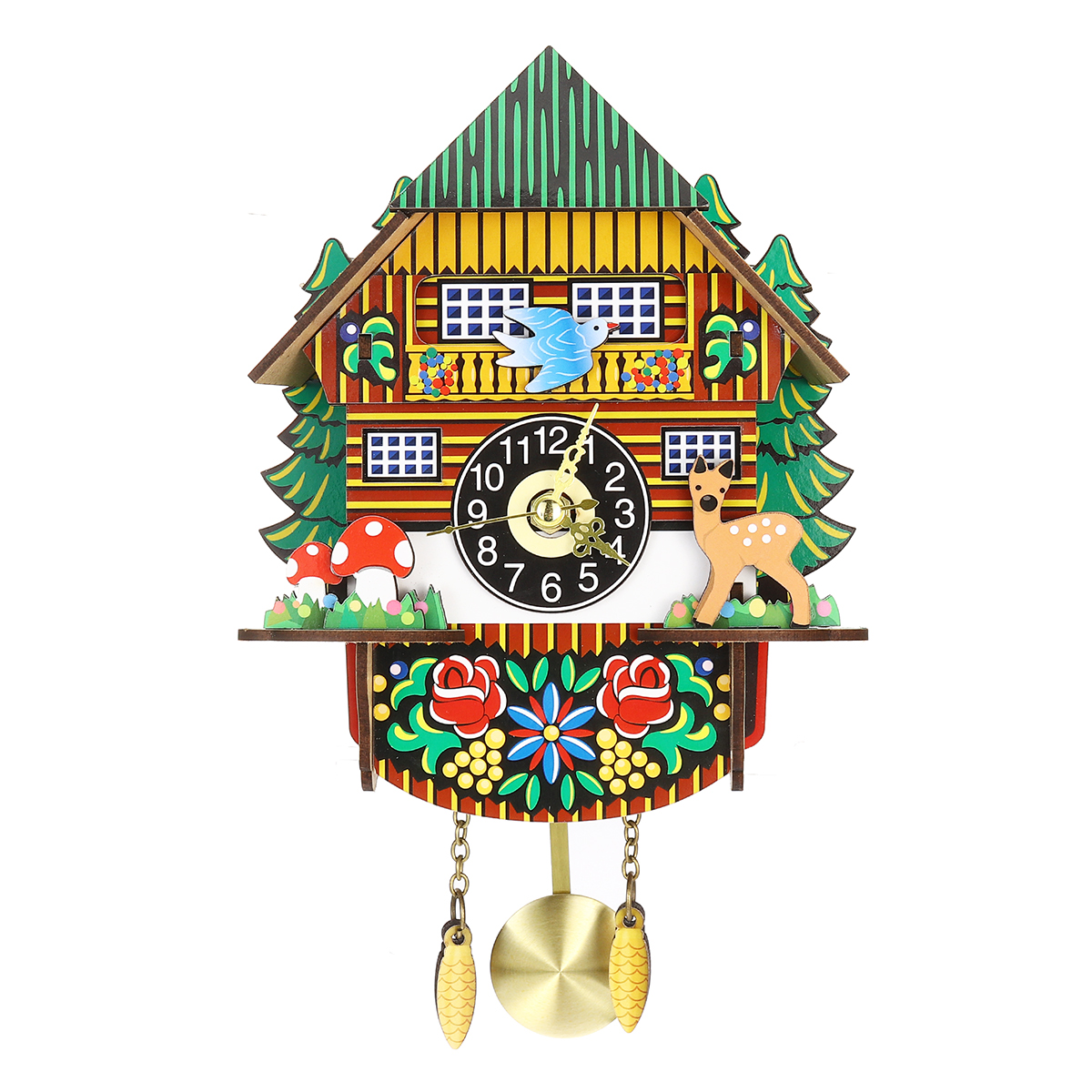 

Handmade Wood Cuckoo Часы Дом в стиле дерева, стена Часы Art Винтаж Домашний декор
