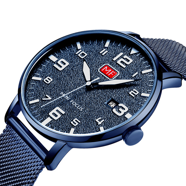 

MINI FOCUS MF0158G Ultra Thin Casual Style Men Watch Date Display Leather Strap Quartz Watch
