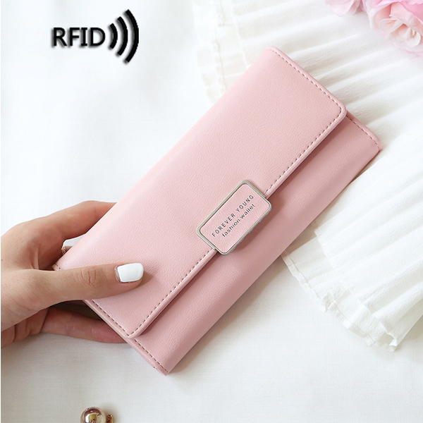 

Women RFID Trifold Long Wallet Card Holder Phone Bag Purse