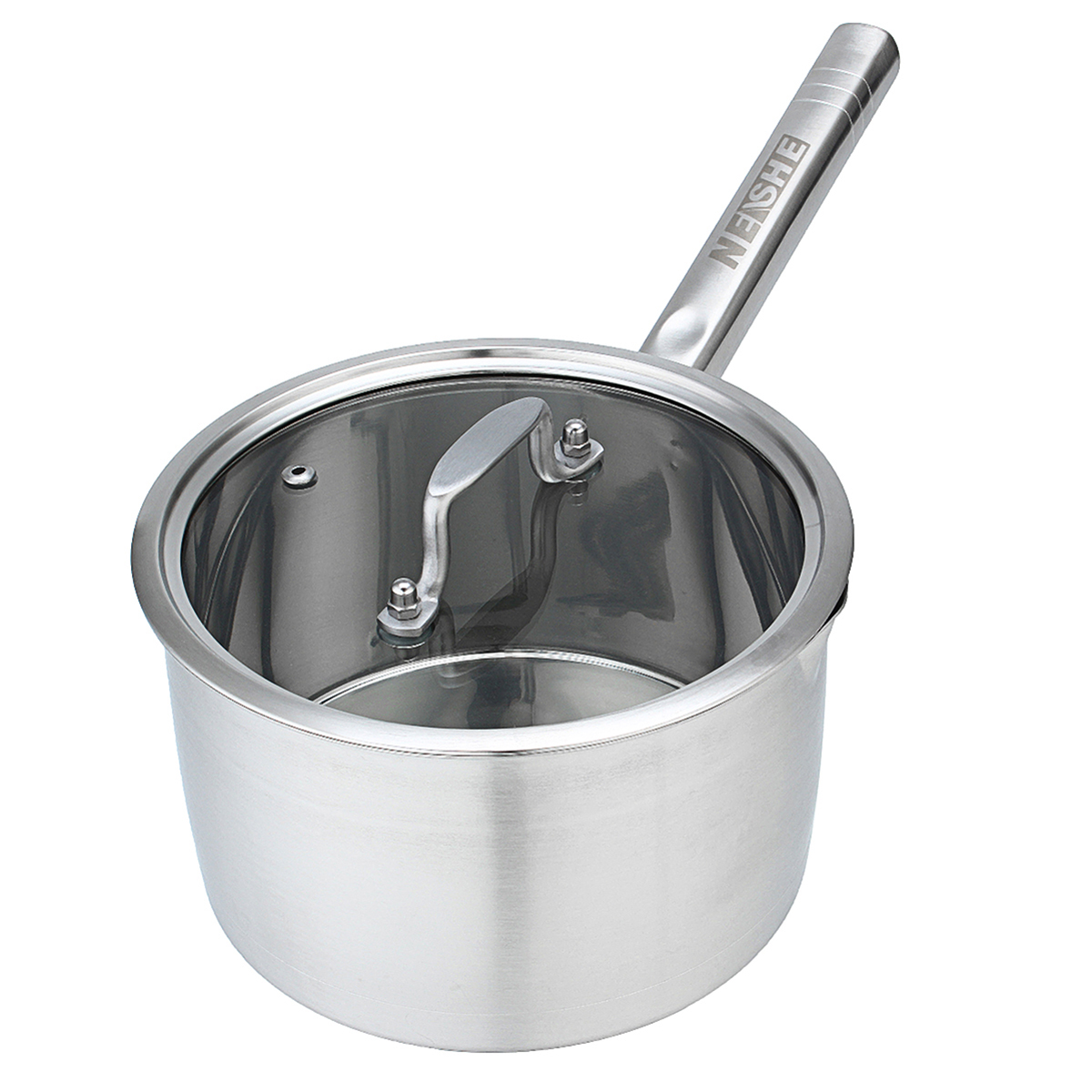

18cm Saucepan with Lid Stainless Steel Induction Cookware Stockpot Milk Soup Pan Milk Pot