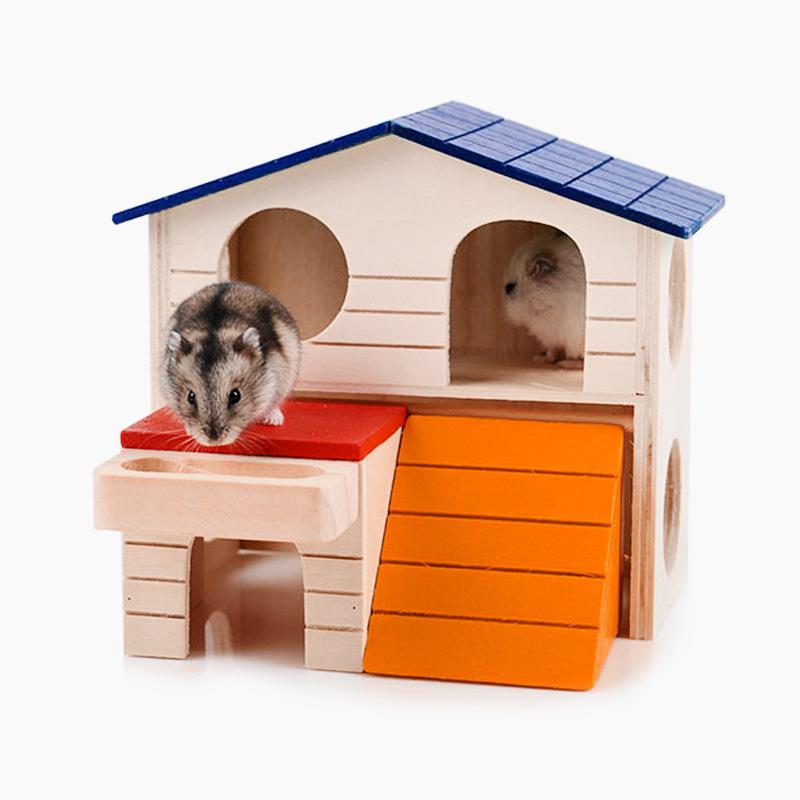 

Hamster Double House Villa Toys Bear Warm Supplies Rack