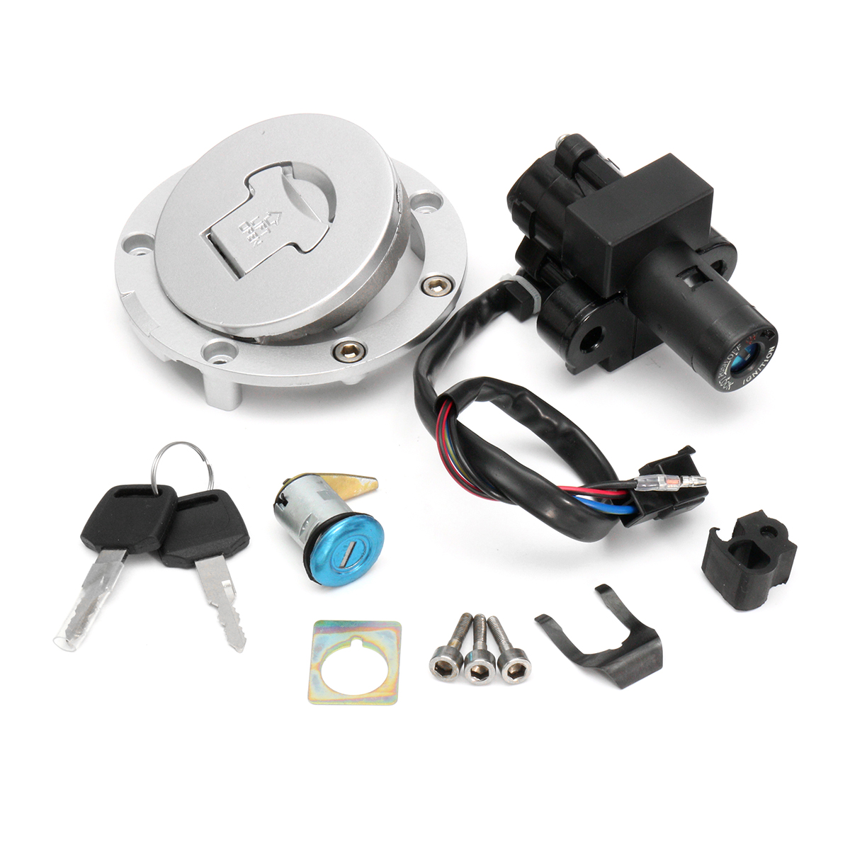

Aluminum Ignition Switch Lock Fuel Gas Cap Key Set For Honda CBR600 F3 1995-1998