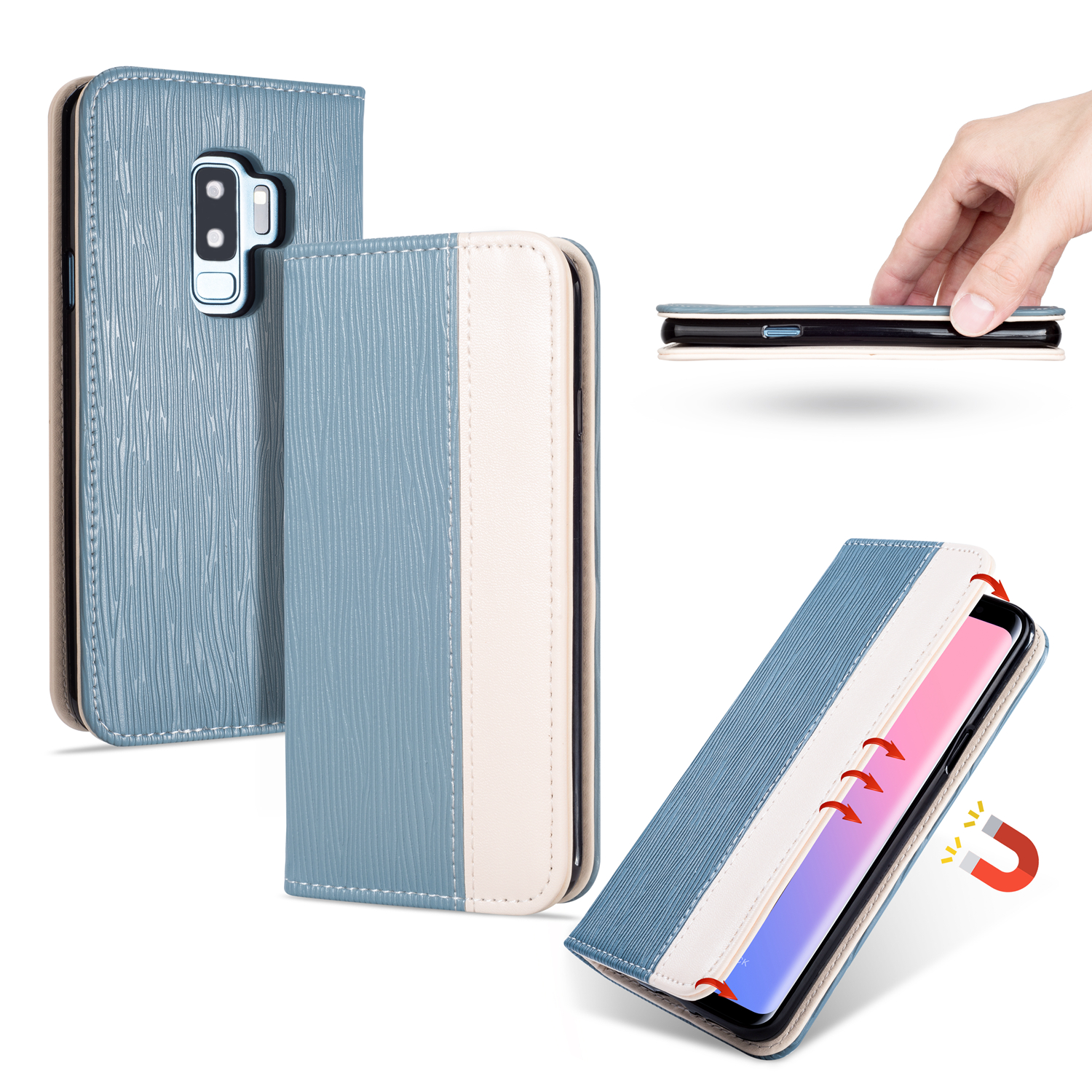 

Bakeey Premium Magnetic Flip Card Slot Kickstand Protective Case For Samsung Galaxy S9 Plus