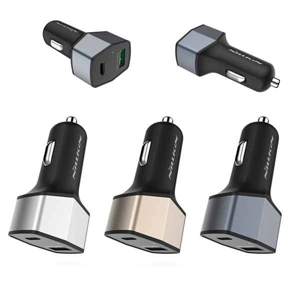 

Nillkin Стремительность быстрая зарядка 3.0 двухпортовый USB / тип-с Автомобильное зарядное устройство для мобильного телефона