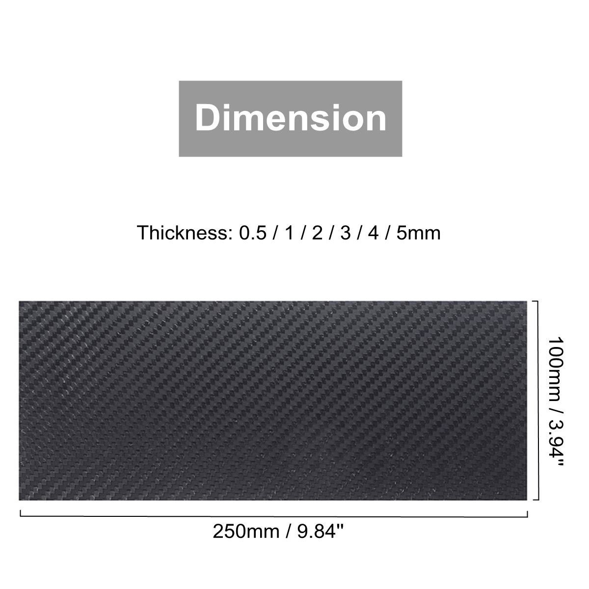 0.5-5 mm Black Plate Panel Sheet Carbon Fiber Board Matte Twill Weave 100x250x