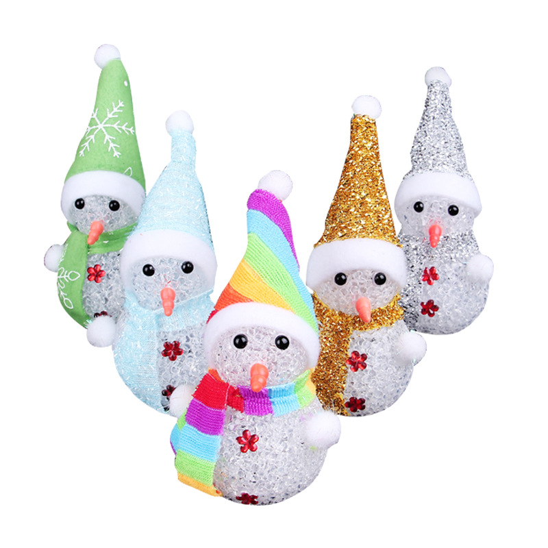 

Christmas Party Home Decoration Flashing Snowman Colorful Night Light For Kids Children Gift