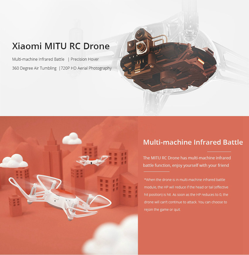 FIMI MiTu WiFi FPV With 720P HD Camera Multi-Machine Infrared Battle Mini RC Drone Quadcopter BNF (BNF) 54