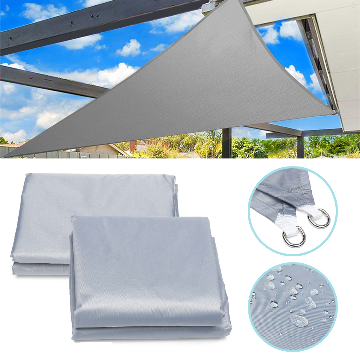 

3.6M/5M Triangle Sun Shade Sail Outdoor Garden Patio UV Proof Awning Canopy Screen Cover