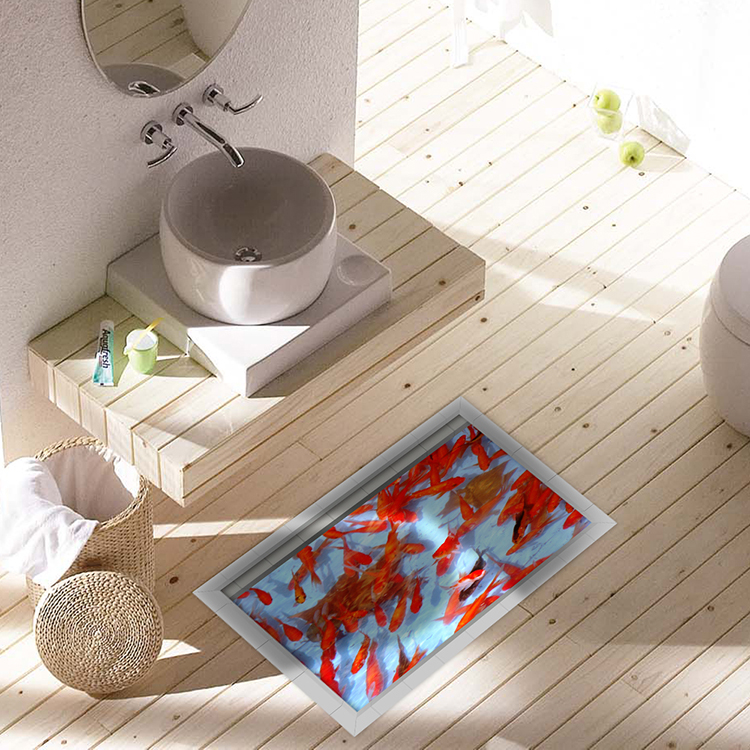 

Паг 3d водонепроницаемый пруд Золотая рыбка шаблон ванная Антипробуксовочная этаж наклейка стирать душ декор комнаты