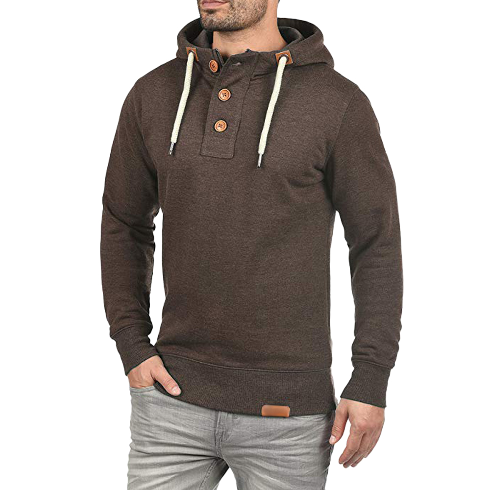 

Men's Button Design Hooded Casual Overhead Sweatshirt