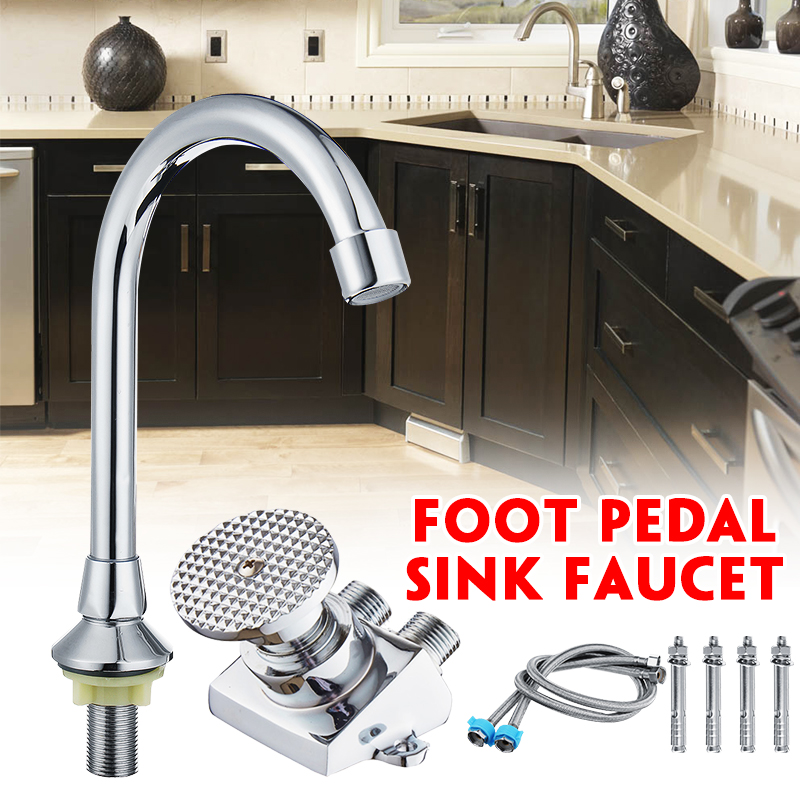 Copper Foot Pedal Control Valve Faucet Basin Switch Kitchen Sink Bathroom Tap