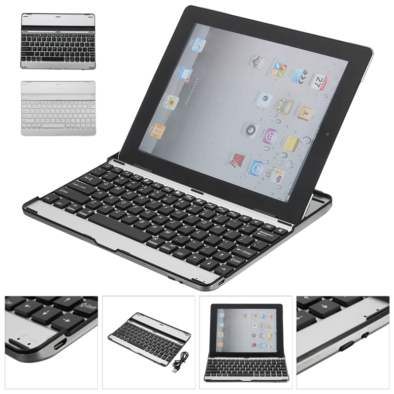 Ultra Thin Aluminum Alloy bluetooth 3.0 Stand Keyboard For iPad 2 3 4 7