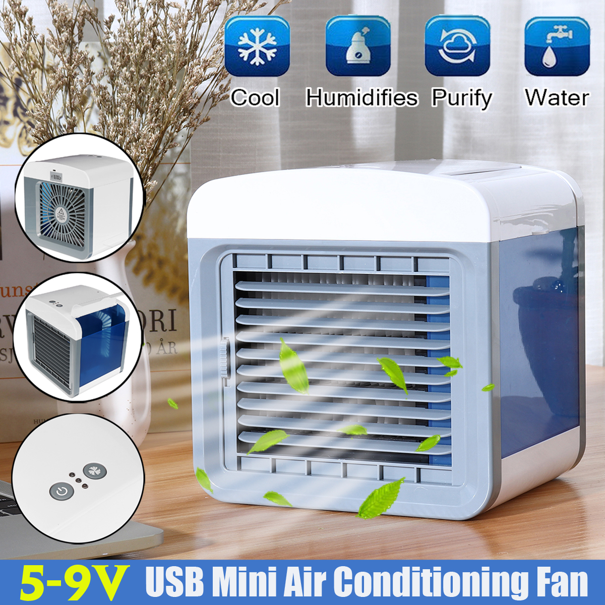 

5-9V USB Mini Air Conditioning Fan Humidifier Home Cleaner